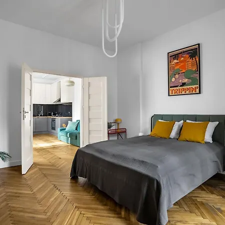 Apartmán Near River - 58m2, Metro, Balcony Varšava